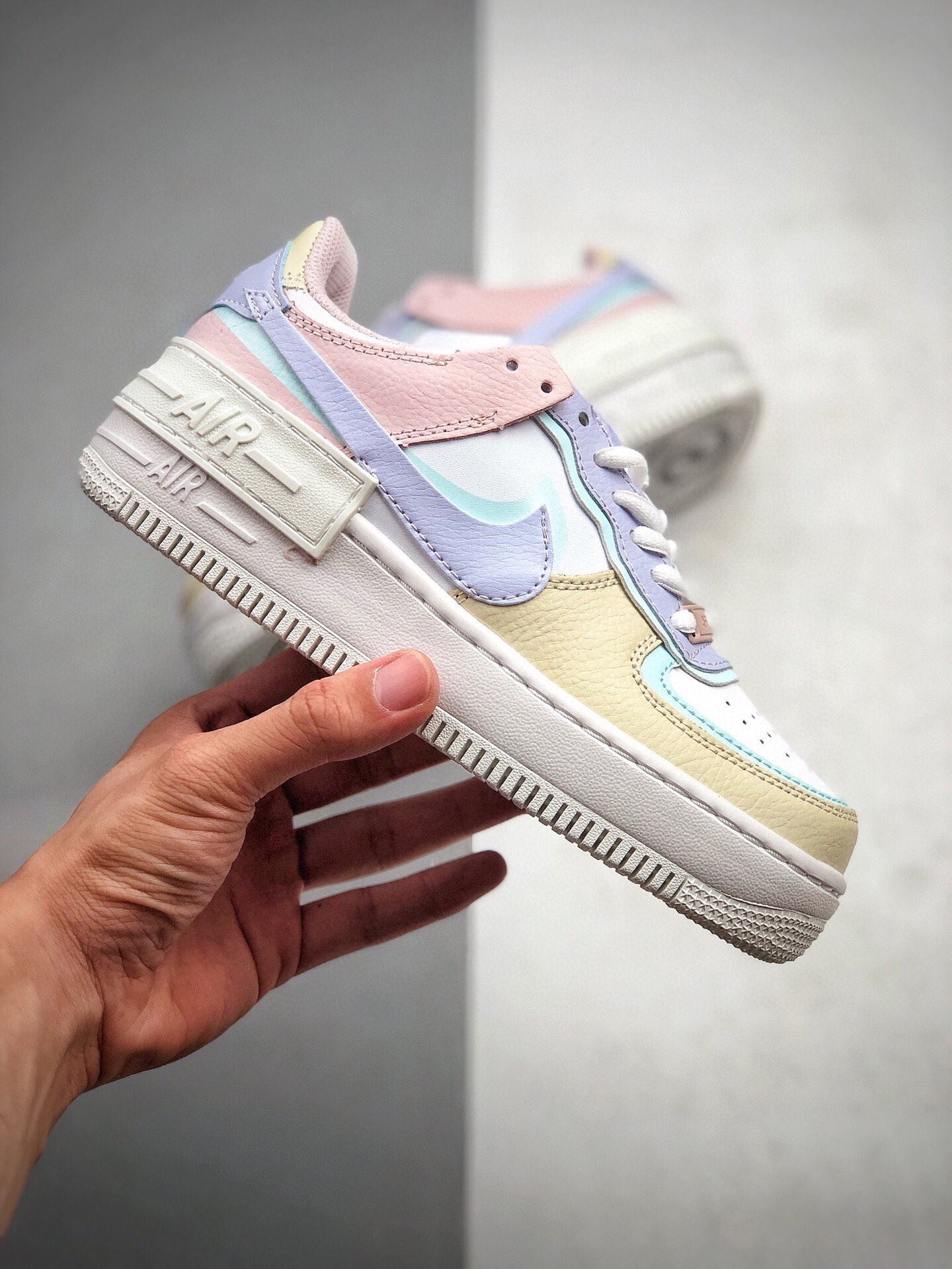 220耐克Nike WMNS Air Force 1 Shadow”Tropical Twist”空军一号轻量增高低帮百搭板鞋”拼接马卡龙糖果 CL0919-106