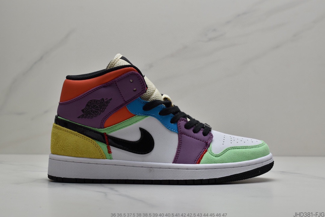 190 公司级耐克NIKEAir Jordan 1 Mid”White Red Black”乔1乔丹一代中帮经典复古文化休闲运动篮球鞋 “黑白红 小芝加哥” 货号：554724-116