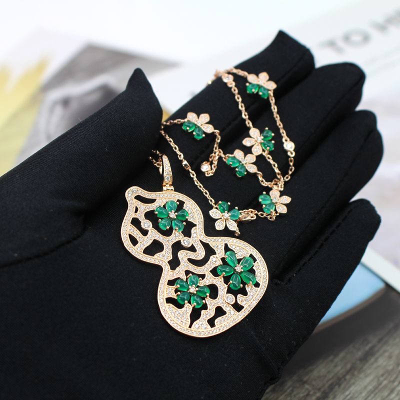 批275马思纯同款玛瑙葫芦项链😍😍😍 这个配色绝了超级好看(非绿锆版)✨✨✨ 一套搭配起来 美轮美奂