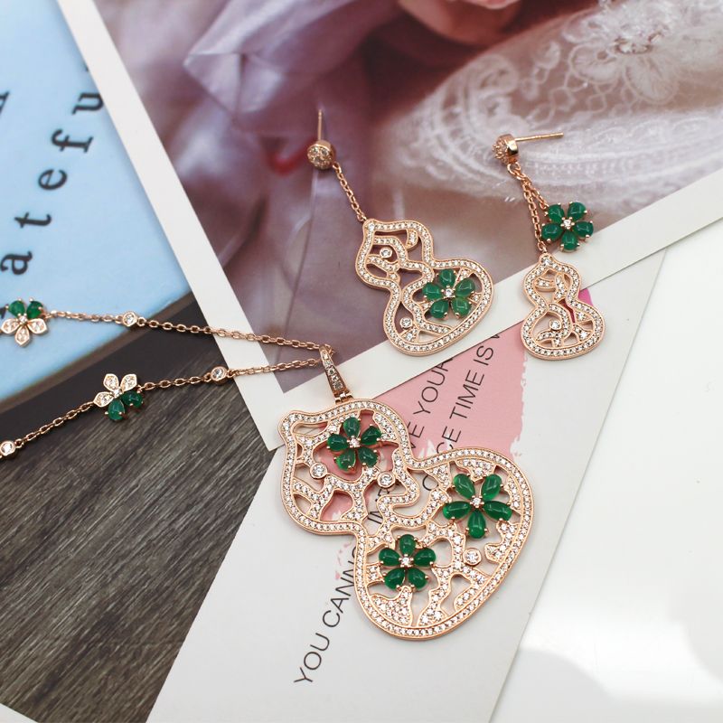 批275马思纯同款玛瑙葫芦项链😍😍😍 这个配色绝了超级好看(非绿锆版)✨✨✨ 一套搭配起来 美轮美奂