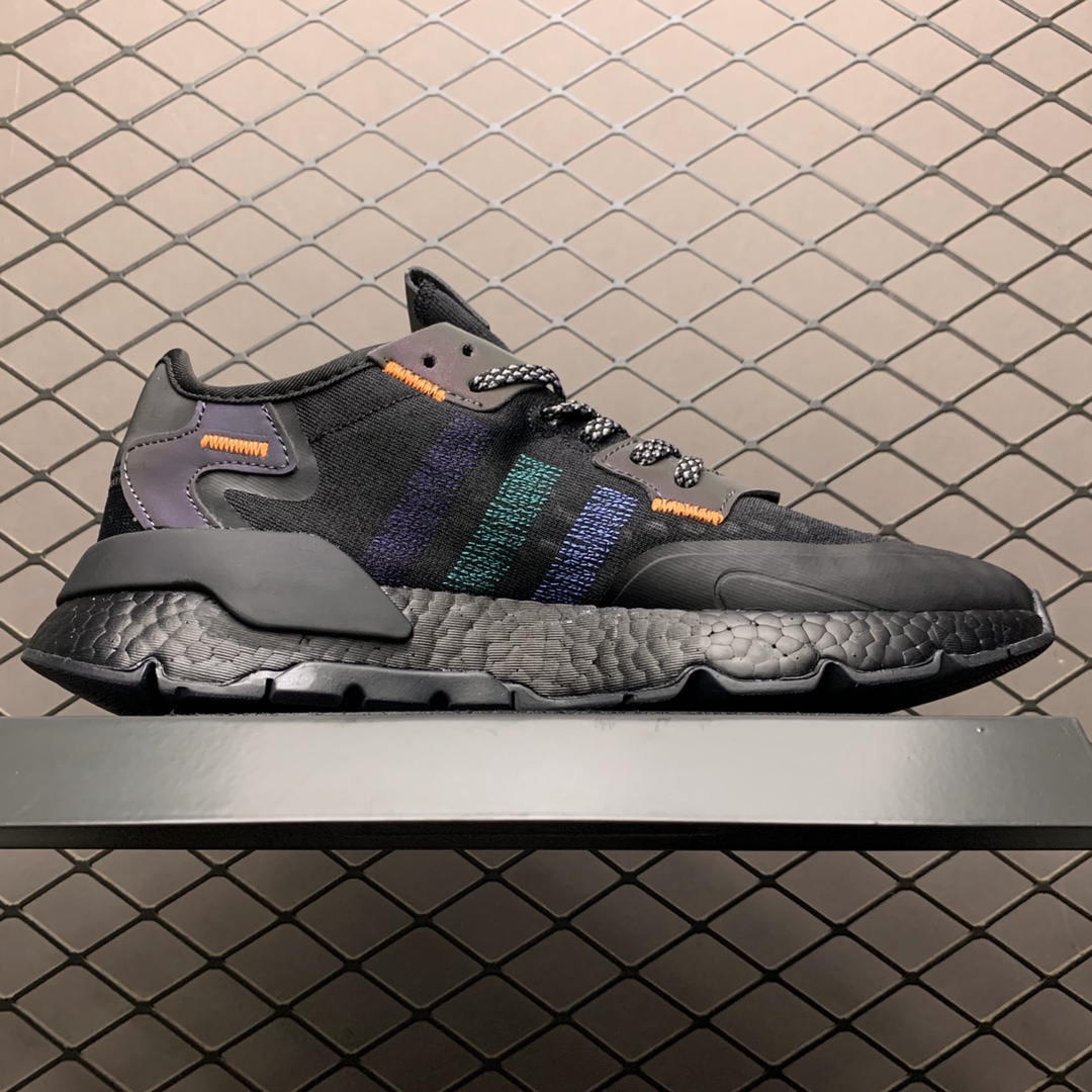 200 Adidas 阿迪达斯 Nite Jogger Boost夏季网面透气款  夜行者真爆大底复古跑鞋 FW8898