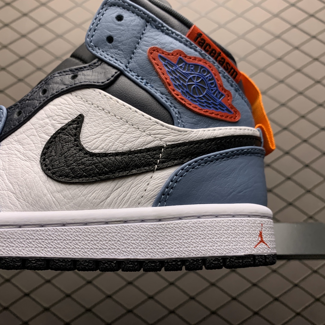 270 新版本 Facetasm x Air Jordan 1 Mid ” Fearless ” 联名中帮文化篮球鞋 CU2802-100