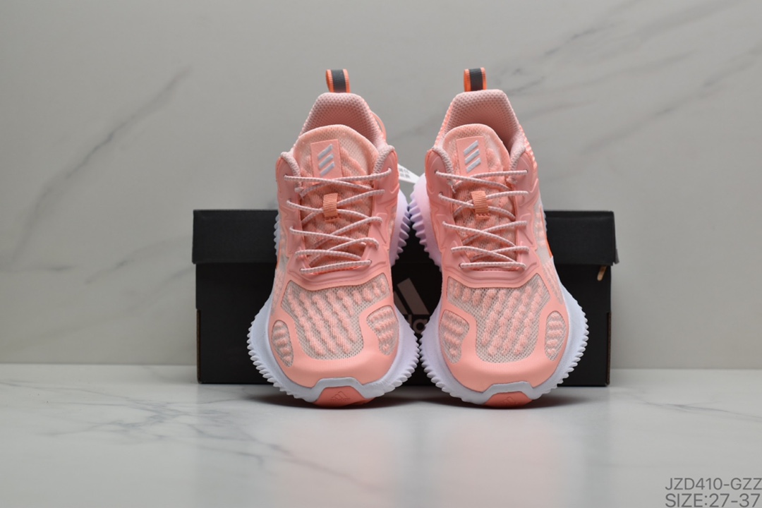 140 公司级儿童鞋AlphaBounce 阿尔法三代 Bouncetm中底与Forged Mesh 冰丝透气网面的结合 外加马牌大底尺码:27-37 ID:JZD410-GZZ