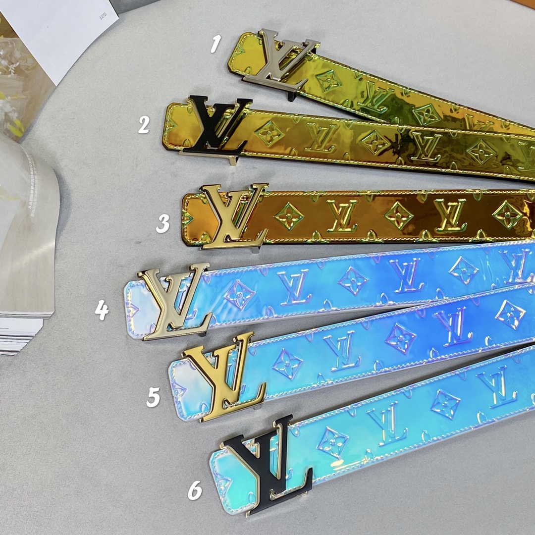 Louis Vuitton Belts Splicing Patent Leather Spring/Summer Collection