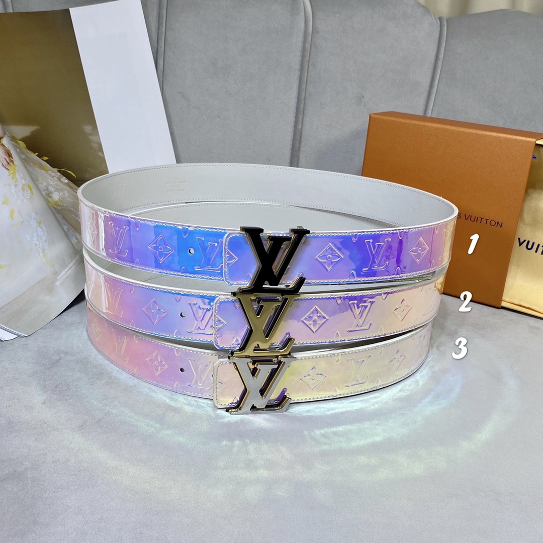 Louis Vuitton Belts Splicing Patent Leather Spring/Summer Collection