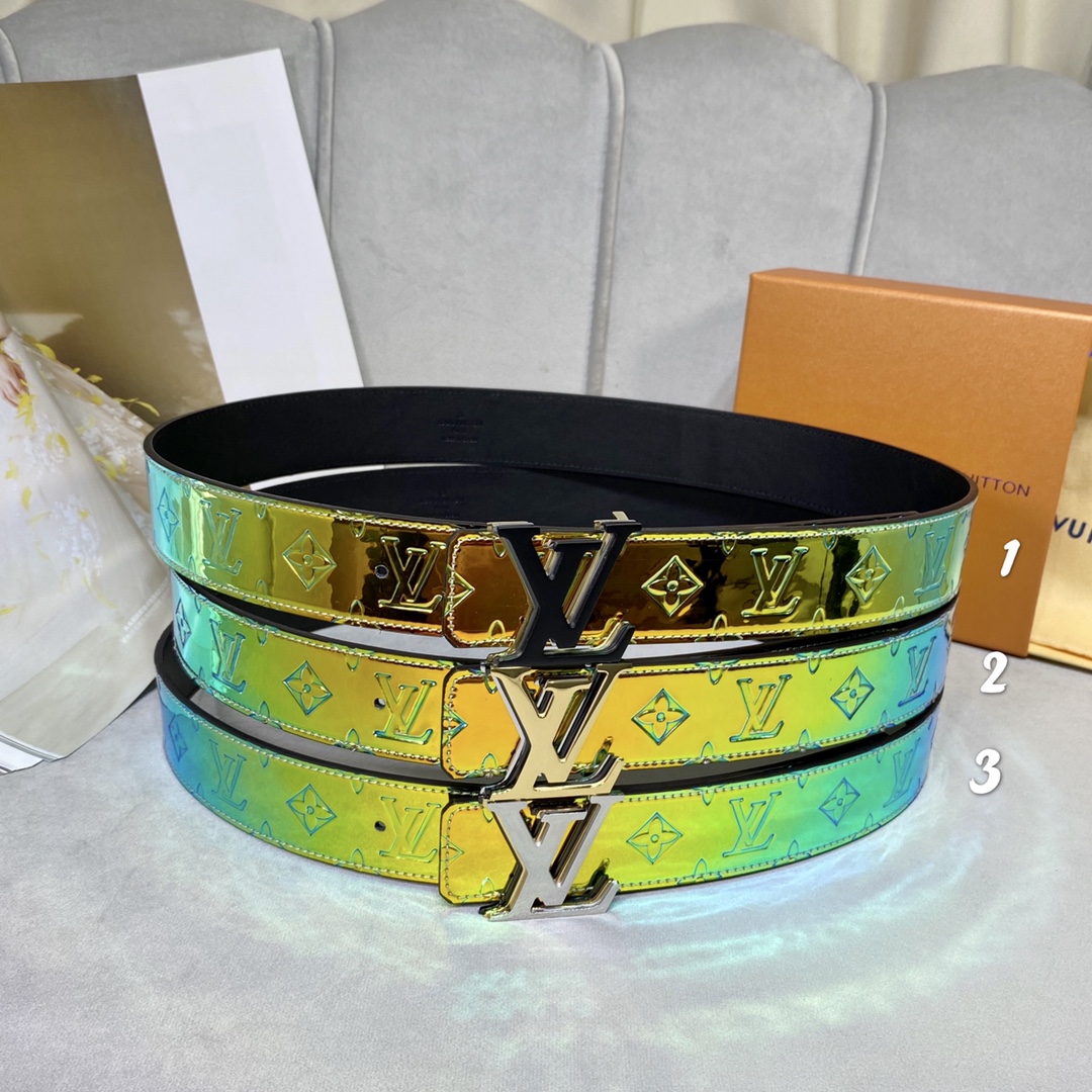 Louis Vuitton Belts Splicing Patent Leather Spring/Summer Collection