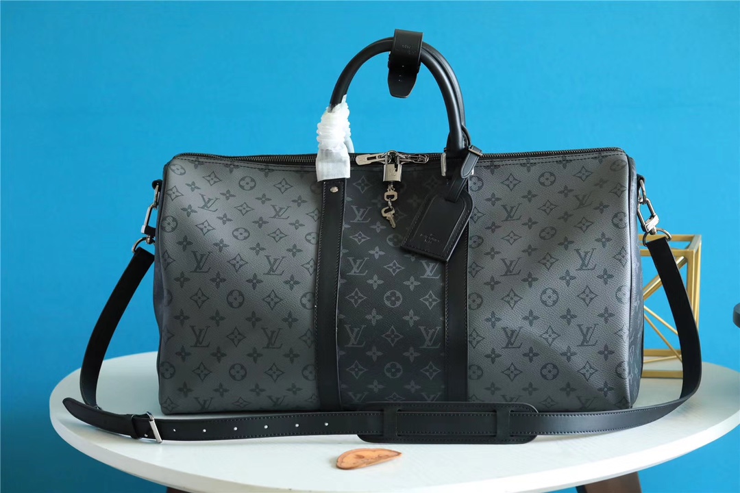 Louis Vuitton LV Keepall Travel Bags Black Splicing Fashion M45392