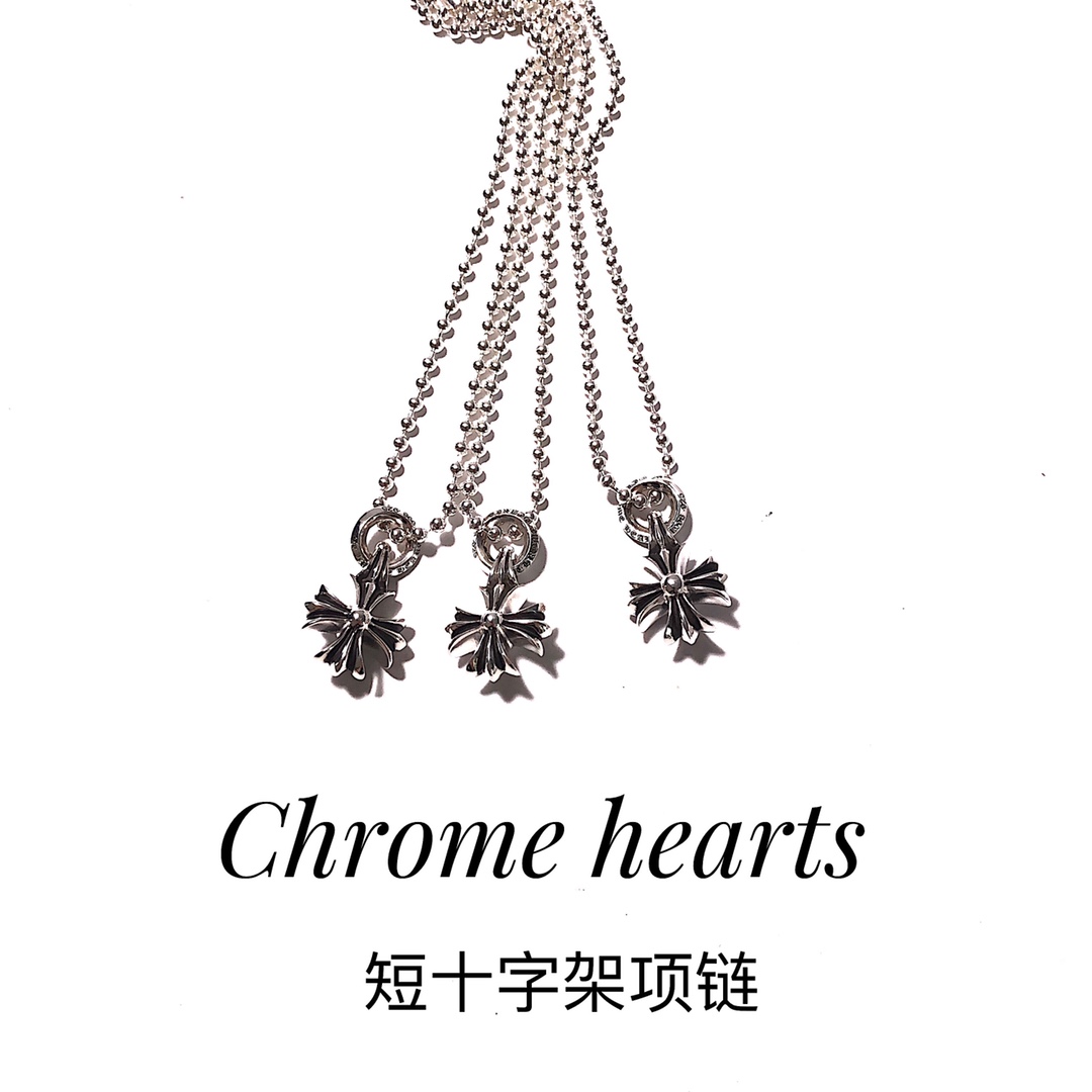 Chrome Hearts 新品上架Chrome hearts 克罗心短款十字架项链