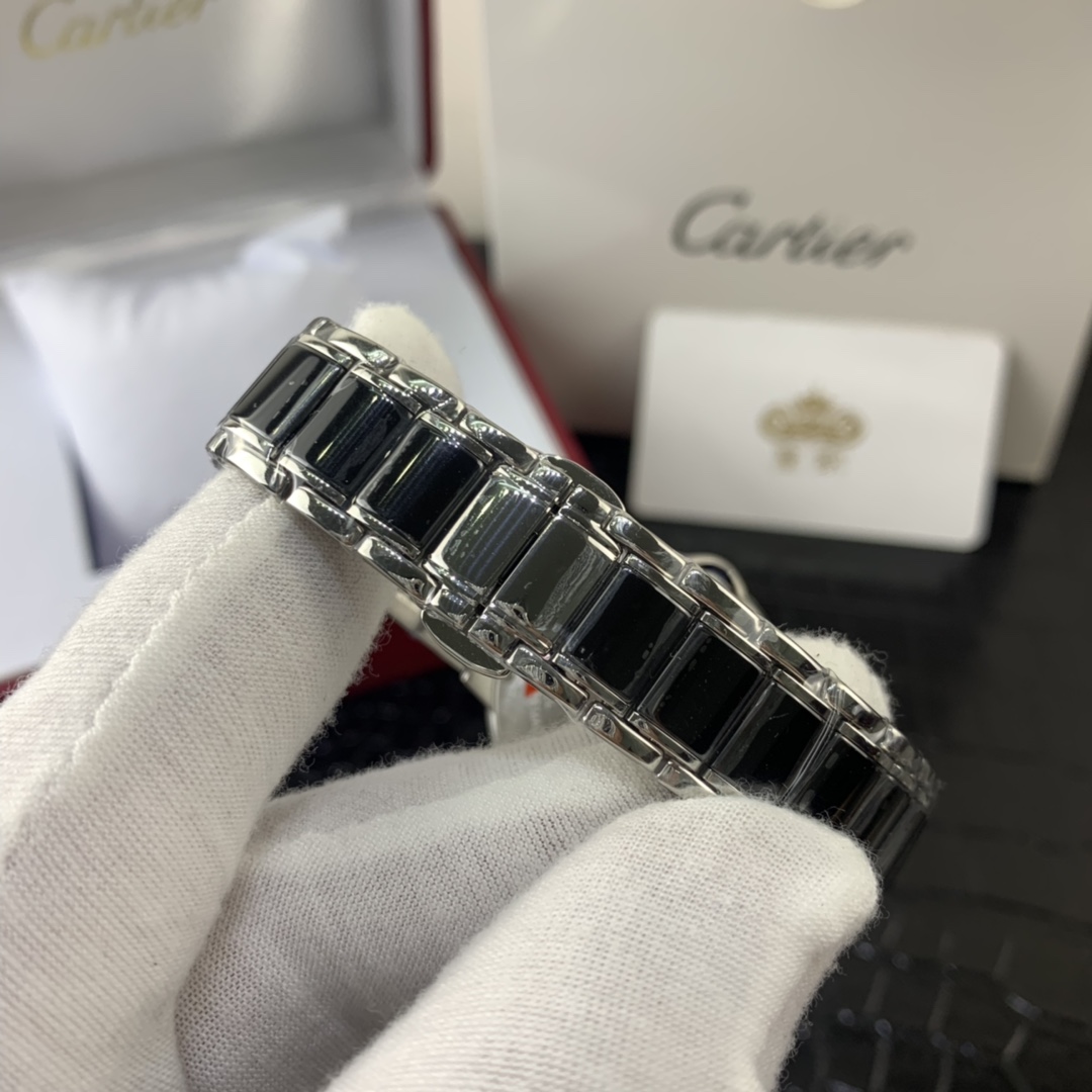 Cartier 皇家 卡地亚蓝气球系列月相黑陶瓷女表腕表