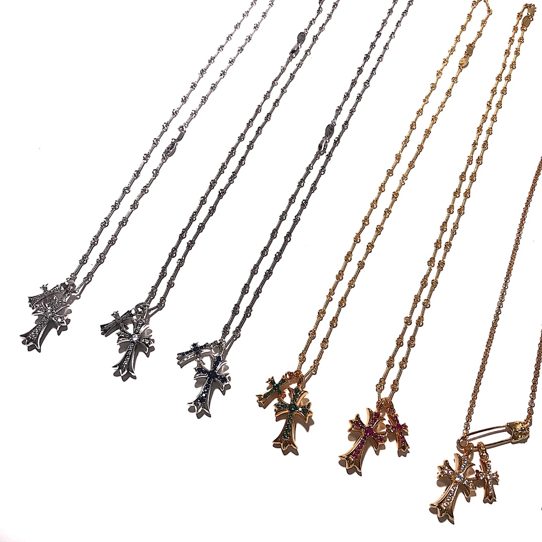 Chrome Hearts 𝗖𝗵𝗿𝗼𝗺𝗲 𝗛𝗲𝗮𝗿𝘁𝘀 克罗心全网最全双十字系列项链