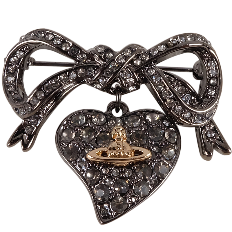 NO:103264,Queen Mother Titanium Black Love Bow Brooch, Queen Mother Brooch, Brooch, Brooch, Broastpin19860909西太后钛黑爱心蝴蝶结胸针,西太后胸针,brooch，breastpin,Jewelry