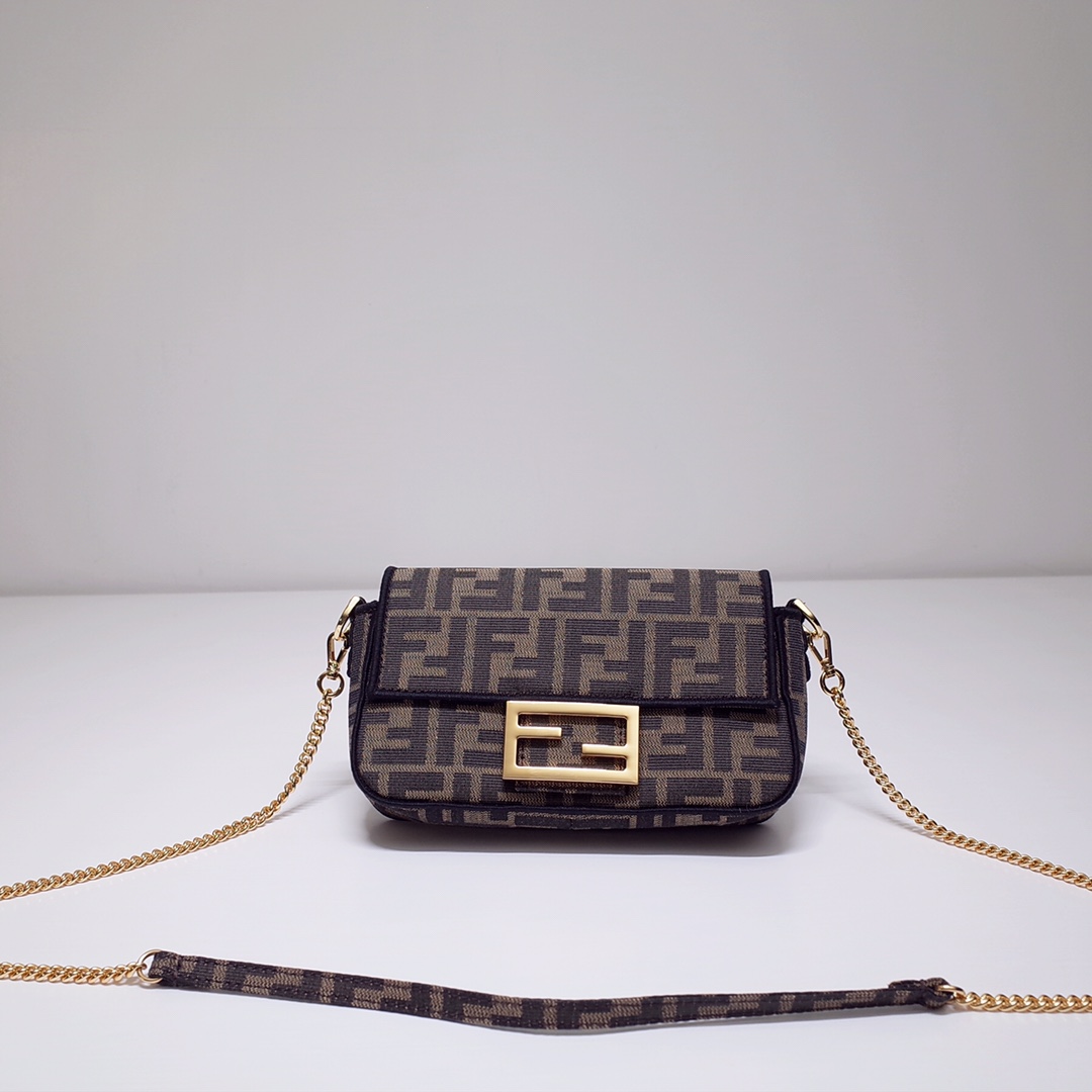 Fendi Bags Handbags Black Embroidery Baguette