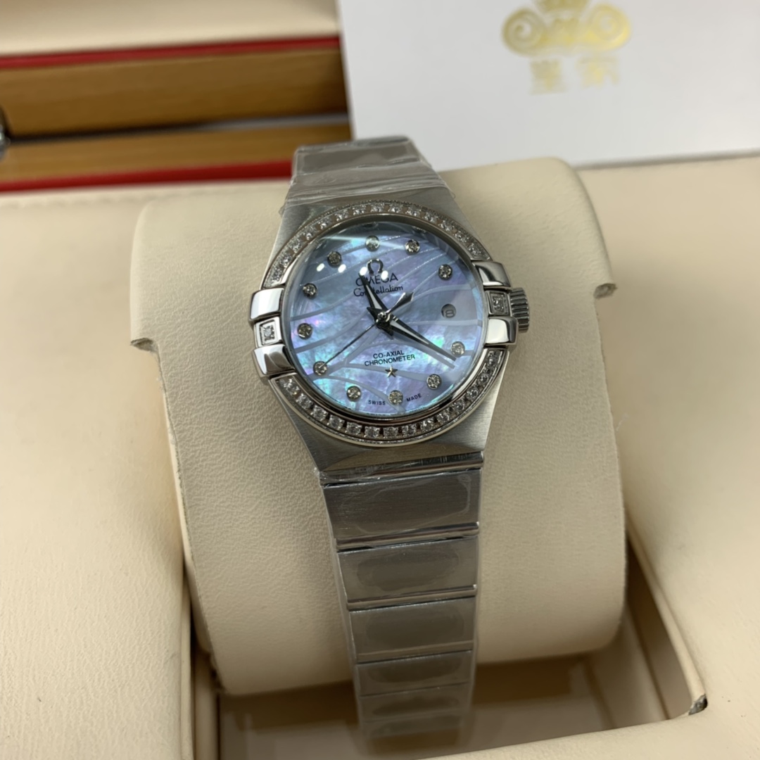 Omega 皇家 欧米茄星座系列贝壳面机械女表