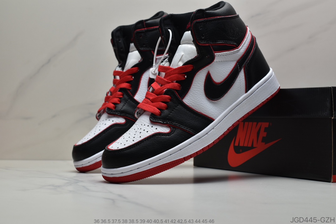 180 耐克NIKEAir Jordan 1 Mid”White Red Black”乔1乔丹一代中帮经典复古文化休闲运动篮球鞋  554724-116