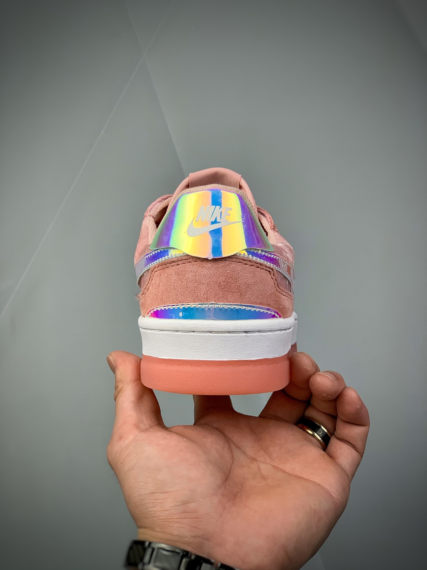 nike squash type sneakers in sail and iced lilac