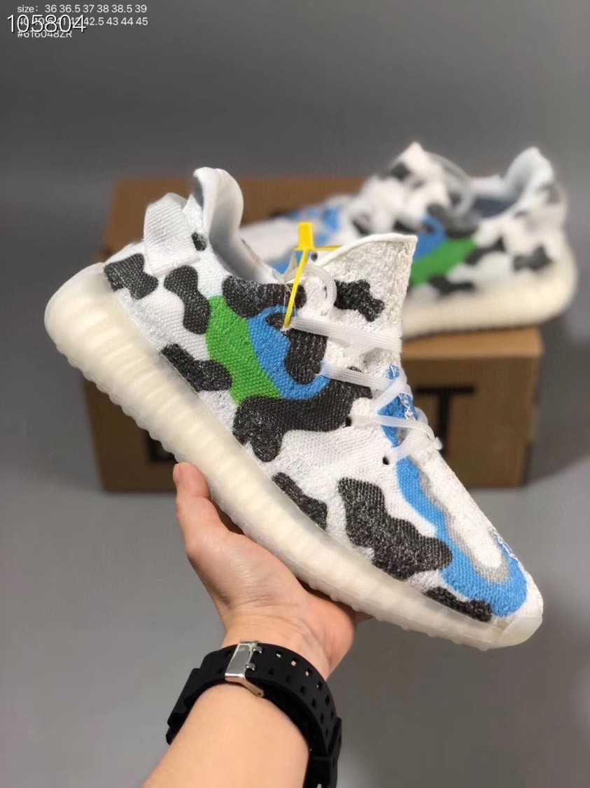 真爆批🔥220 Adidas Yeezy 350 Boost V2 阿迪达斯椰子350二代 奶牛冰丝 boost真爆鞋底 原盒原标 货号：FU9008 尺码：36 36.5 37 38 38.5 39 40 40.5 41 42 42.5 43 44 44.5 45