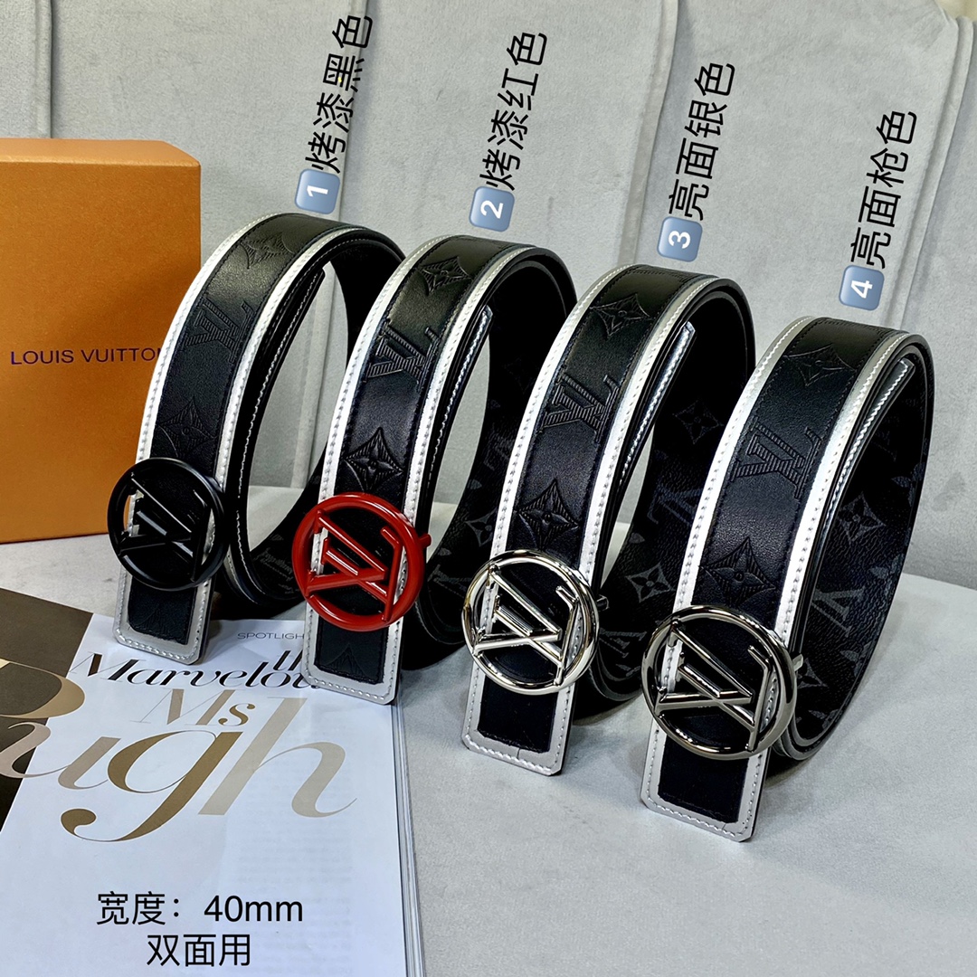 Louis Vuitton Belts Monogram Eclipse Calfskin Canvas Cowhide Spring/Summer Collection