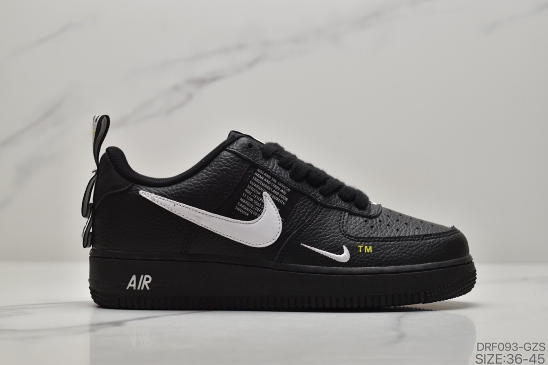 115 Nike Air Force1 空军一号男鞋简版ow黑白解构男女鞋板鞋货号：AJ7747-001