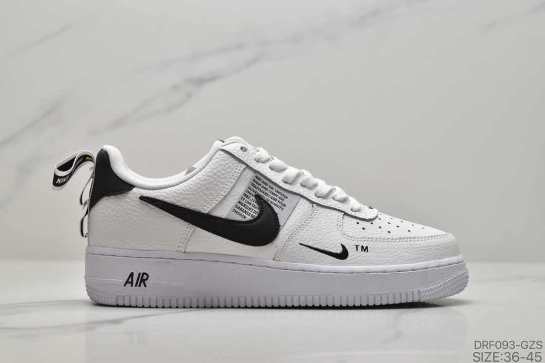 115 Nike Air Force1 空军一号男鞋简版ow黑白解构男女鞋板鞋货号：AJ7747-001