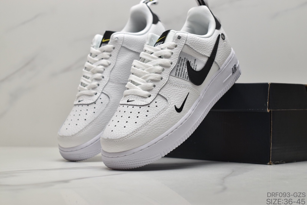 115 Nike Air Force1 空军一号男鞋简版ow黑白解构男女鞋板鞋货号：AJ7747-001