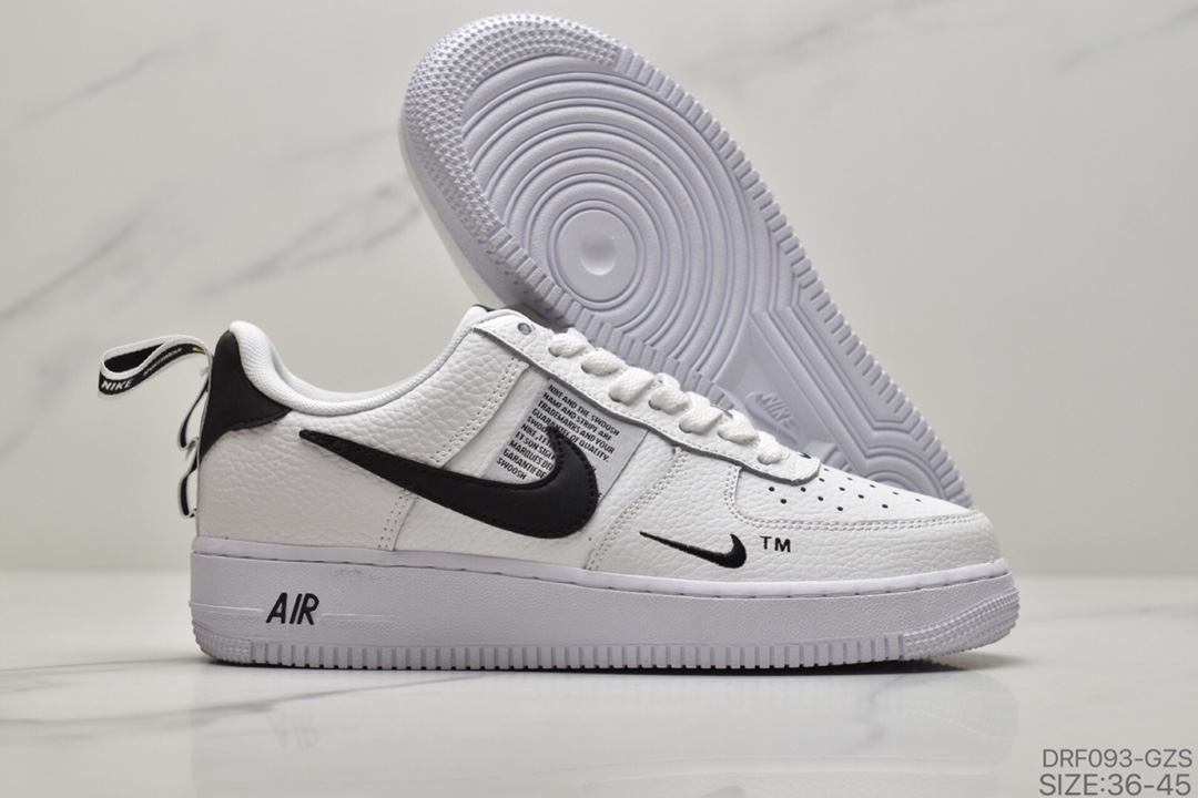 115 Nike Air Force1 空军一号男鞋简版ow黑白解构男女鞋板鞋货号：AJ7747-001