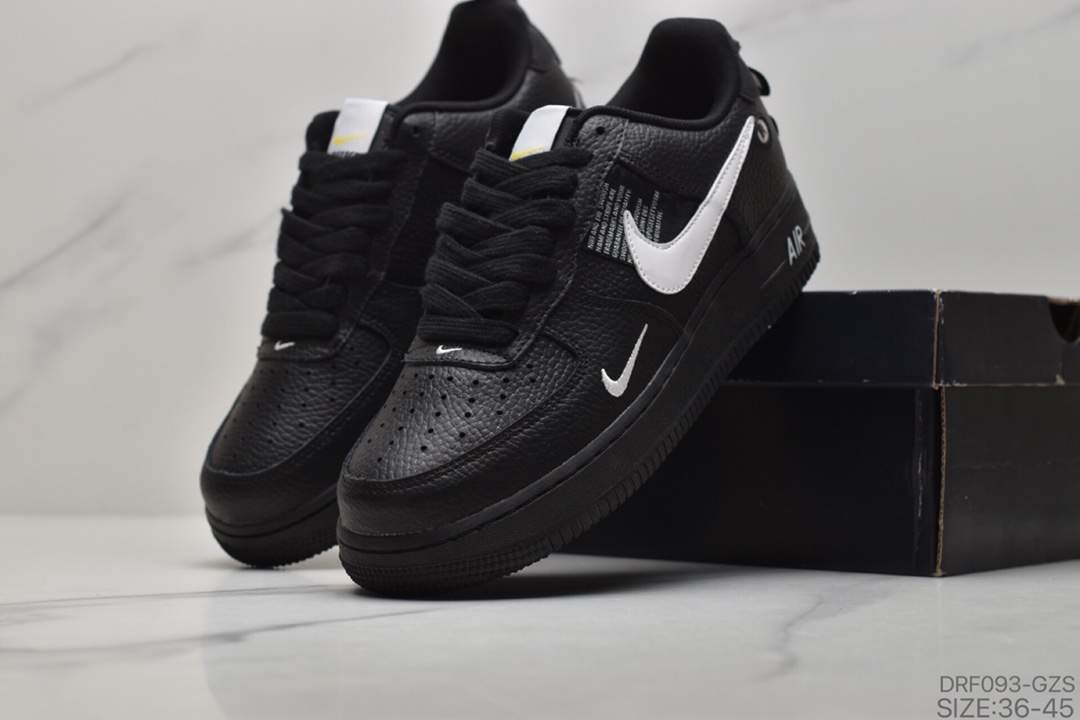 115 Nike Air Force1 空军一号男鞋简版ow黑白解构男女鞋板鞋货号：AJ7747-001