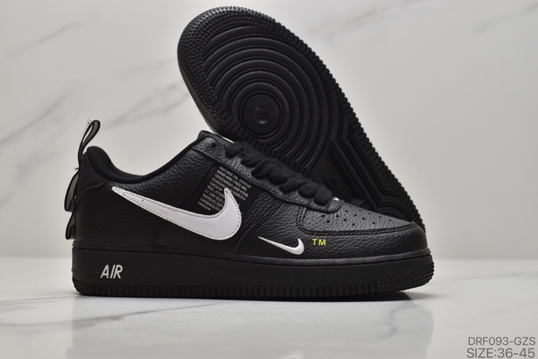 115 Nike Air Force1 空军一号男鞋简版ow黑白解构男女鞋板鞋货号：AJ7747-001