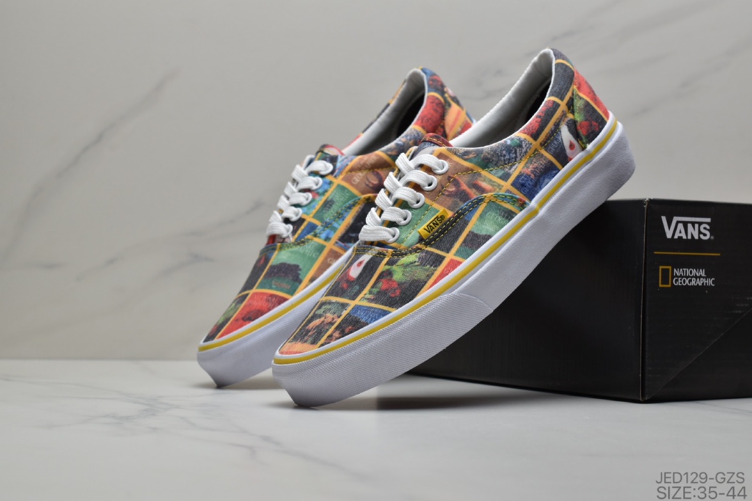 150 公司级国家地理x Vans Era 彩色杂志封面印花联名鞋款 官方货号：VNOA4U39WJZ