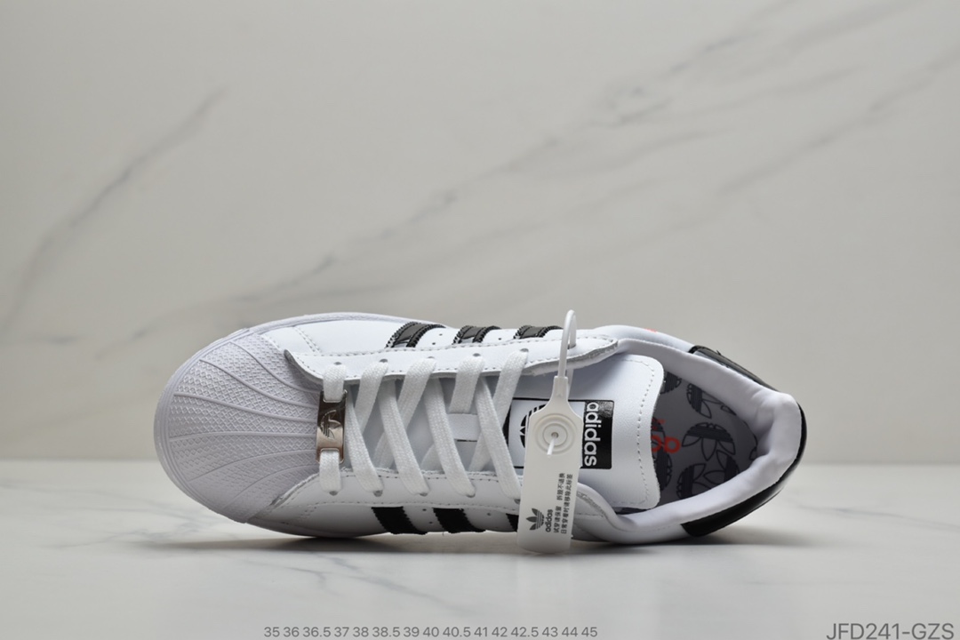 170  Superstar50周年 阿迪达斯adidas三叶草 Originals Superstar 后跟Logo 史密斯经典百搭休闲运动板鞋官方货号FX2246