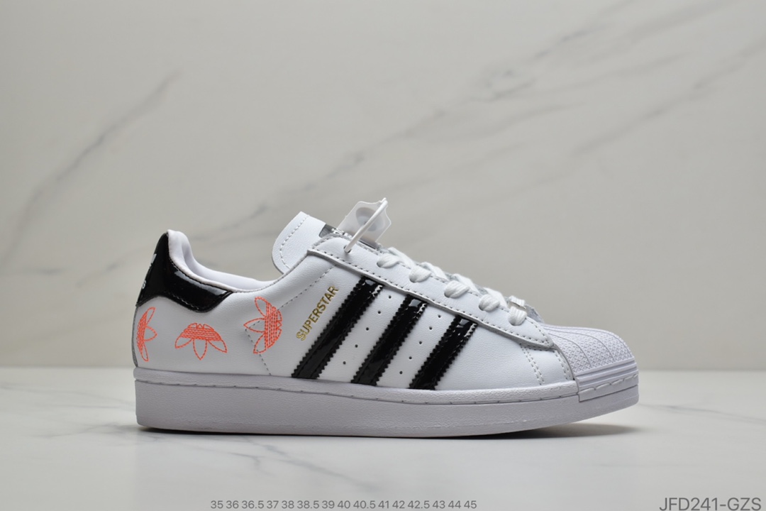170  Superstar50周年 阿迪达斯adidas三叶草 Originals Superstar 后跟Logo 史密斯经典百搭休闲运动板鞋官方货号FX2246