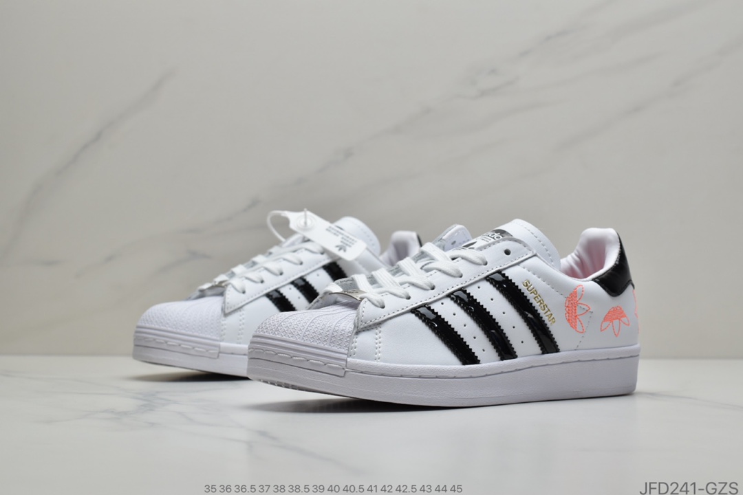 170  Superstar50周年 阿迪达斯adidas三叶草 Originals Superstar 后跟Logo 史密斯经典百搭休闲运动板鞋官方货号FX2246