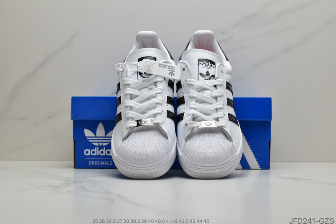 170  Superstar50周年 阿迪达斯adidas三叶草 Originals Superstar 后跟Logo 史密斯经典百搭休闲运动板鞋官方货号FX2246