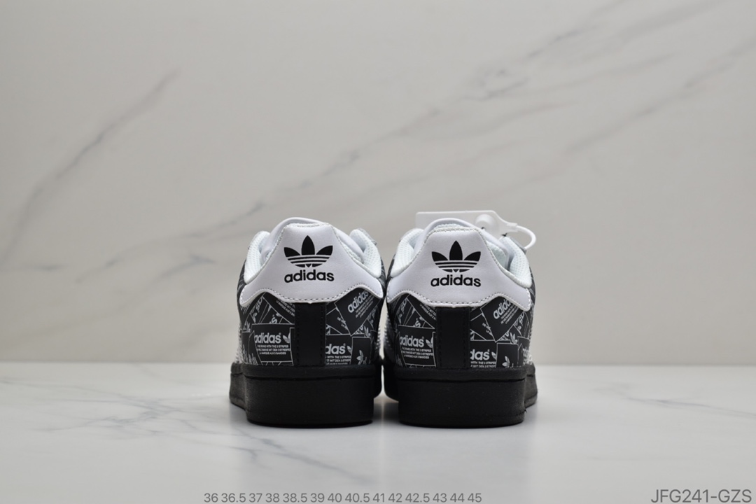 170 阿迪达斯Adidas Superstar50周年阿迪达斯adidas 陈奕迅代言炸街款 三叶草 Originals Superstar 3M满印Logo 贝壳头经典百搭休闲运动板鞋 FV2820
