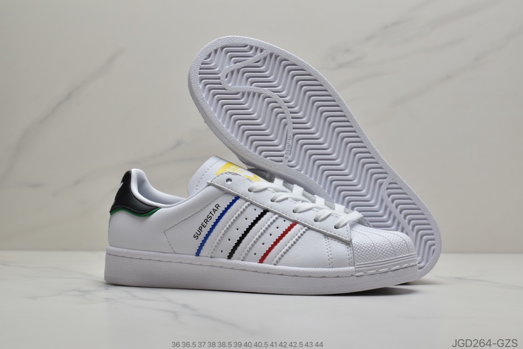 180  Superstar50周年阿迪达斯adidas三叶草 Originals Superstar 多彩 贝壳头经典百搭休闲运动板鞋 FY2325
