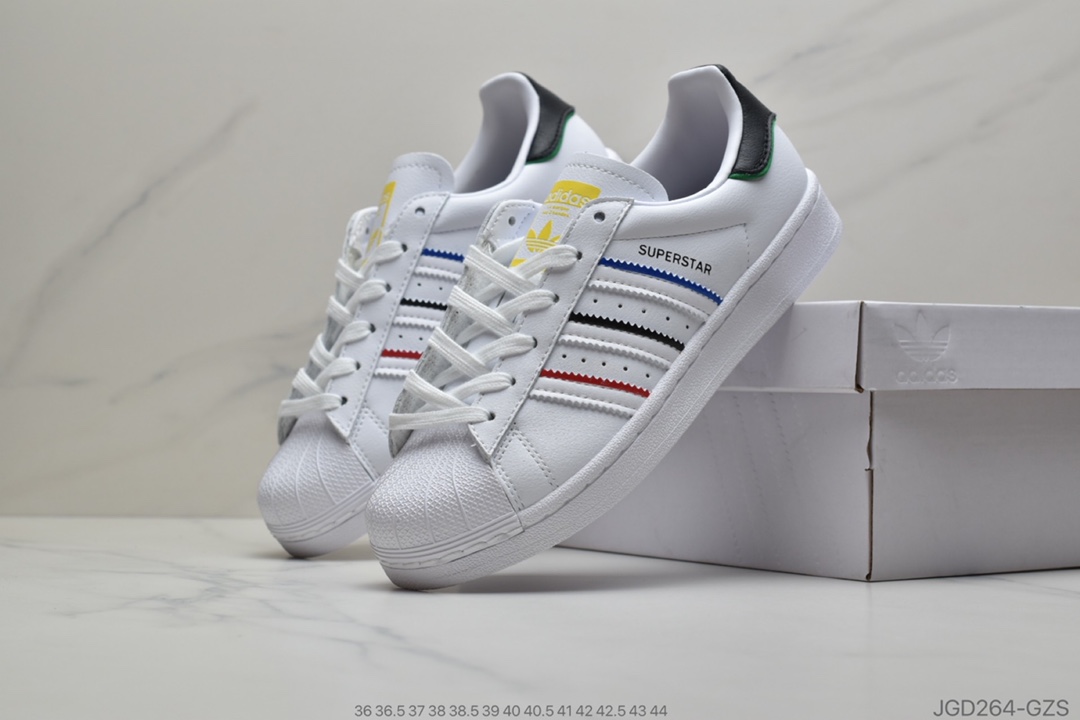 180  Superstar50周年阿迪达斯adidas三叶草 Originals Superstar 多彩 贝壳头经典百搭休闲运动板鞋 FY2325
