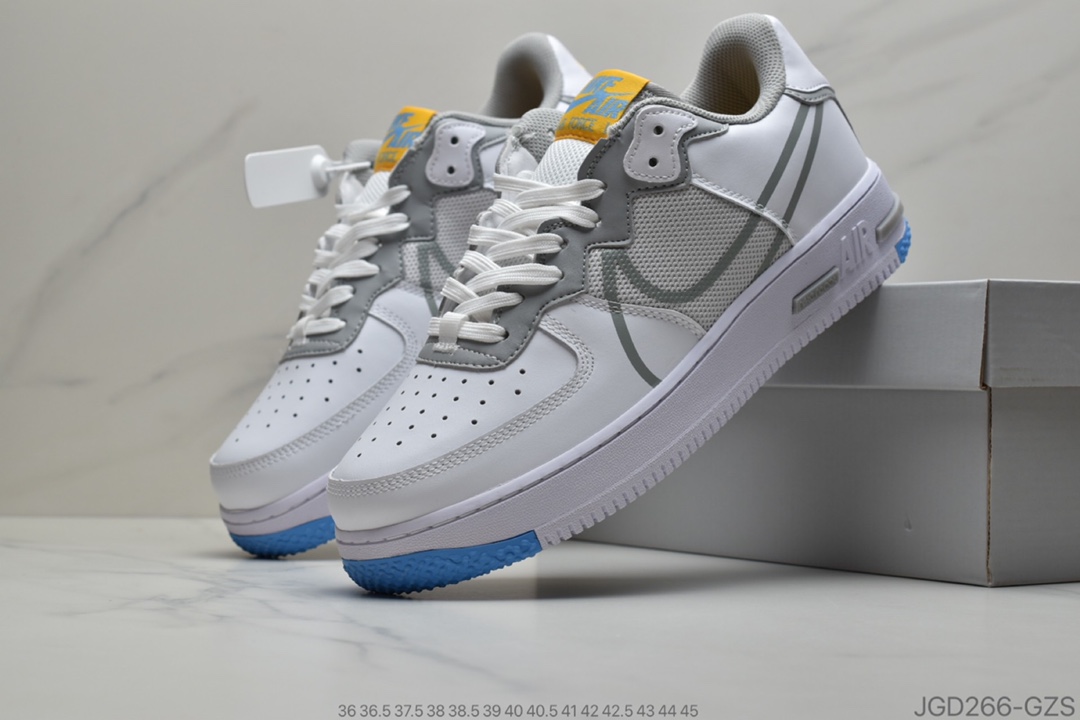 180 公司级耐克/Nike Air Force 1 React D/MS/X 空军一号新型瑞亚轻量低帮百搭板鞋 货号：CT1020-100