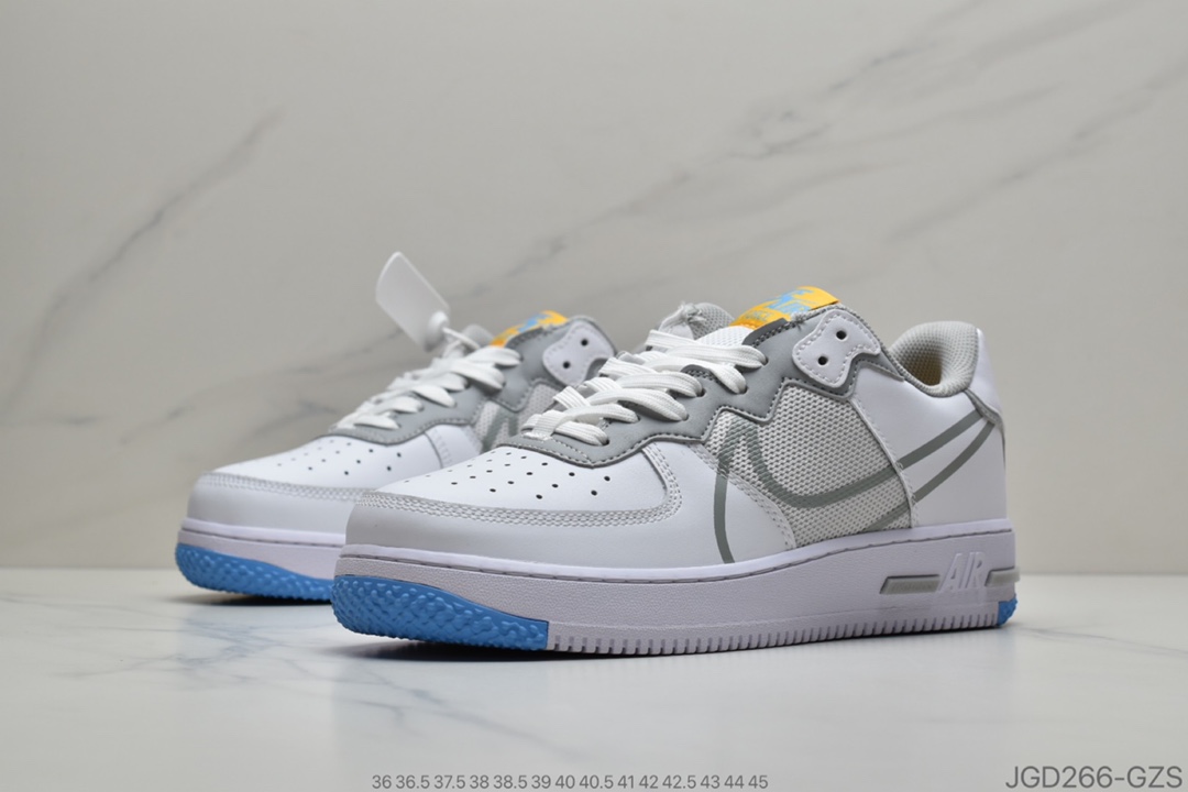 180 公司级耐克/Nike Air Force 1 React D/MS/X 空军一号新型瑞亚轻量低帮百搭板鞋 货号：CT1020-100
