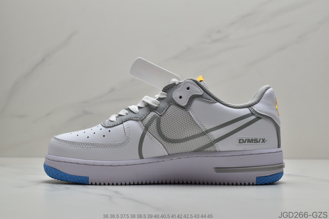 180 公司级耐克/Nike Air Force 1 React D/MS/X 空军一号新型瑞亚轻量低帮百搭板鞋 货号：CT1020-100