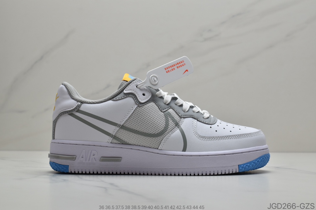 180 公司级耐克/Nike Air Force 1 React D/MS/X 空军一号新型瑞亚轻量低帮百搭板鞋 货号：CT1020-100