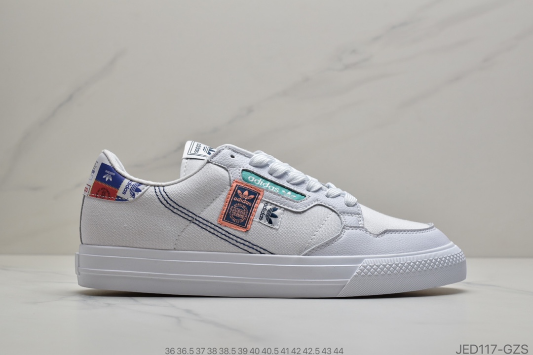 150 公司级 阿迪达斯 Adidas 三叶草 CONTINENTAL VULC 低帮系带 帆布面 解构 情侣男女经典运动鞋 休闲板鞋  FX3810  631320