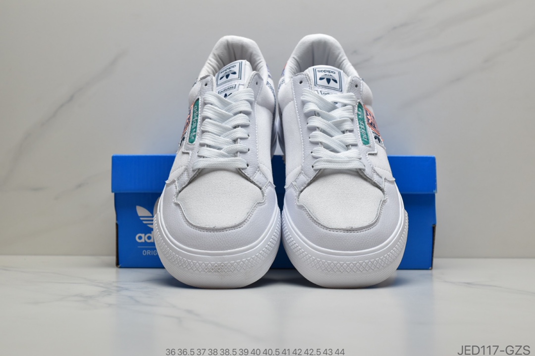 150 公司级 阿迪达斯 Adidas 三叶草 CONTINENTAL VULC 低帮系带 帆布面 解构 情侣男女经典运动鞋 休闲板鞋  FX3810  631320