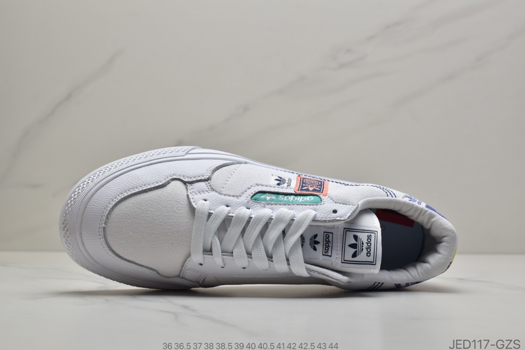 150 公司级 阿迪达斯 Adidas 三叶草 CONTINENTAL VULC 低帮系带 帆布面 解构 情侣男女经典运动鞋 休闲板鞋  FX3810  631320