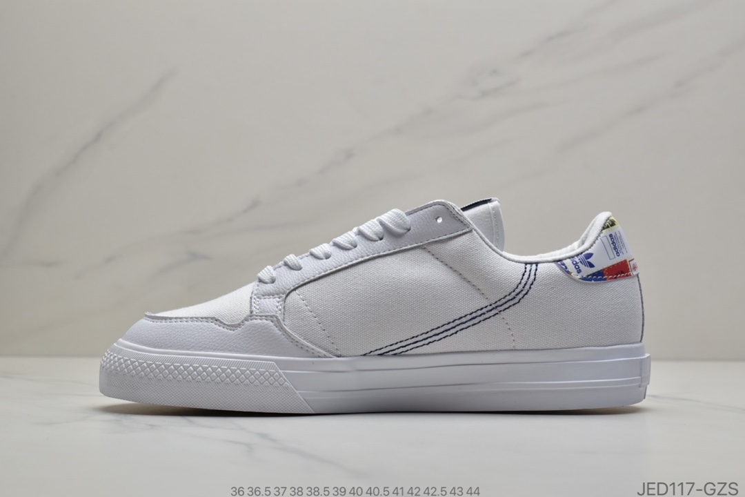 150 公司级 阿迪达斯 Adidas 三叶草 CONTINENTAL VULC 低帮系带 帆布面 解构 情侣男女经典运动鞋 休闲板鞋  FX3810  631320