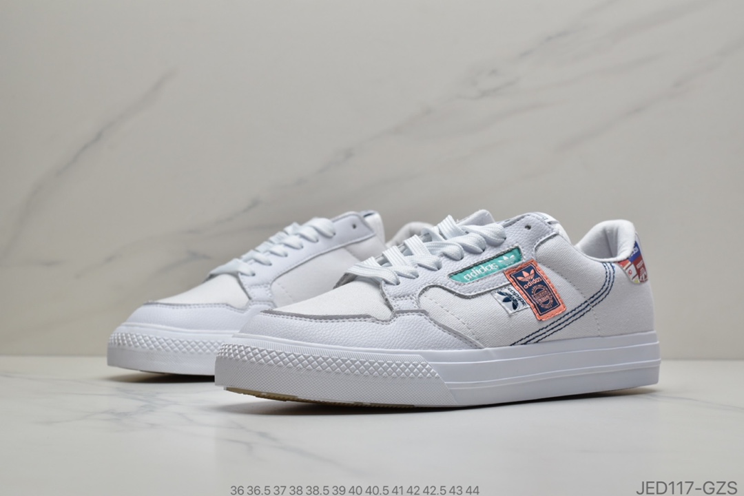 150 公司级 阿迪达斯 Adidas 三叶草 CONTINENTAL VULC 低帮系带 帆布面 解构 情侣男女经典运动鞋 休闲板鞋  FX3810  631320