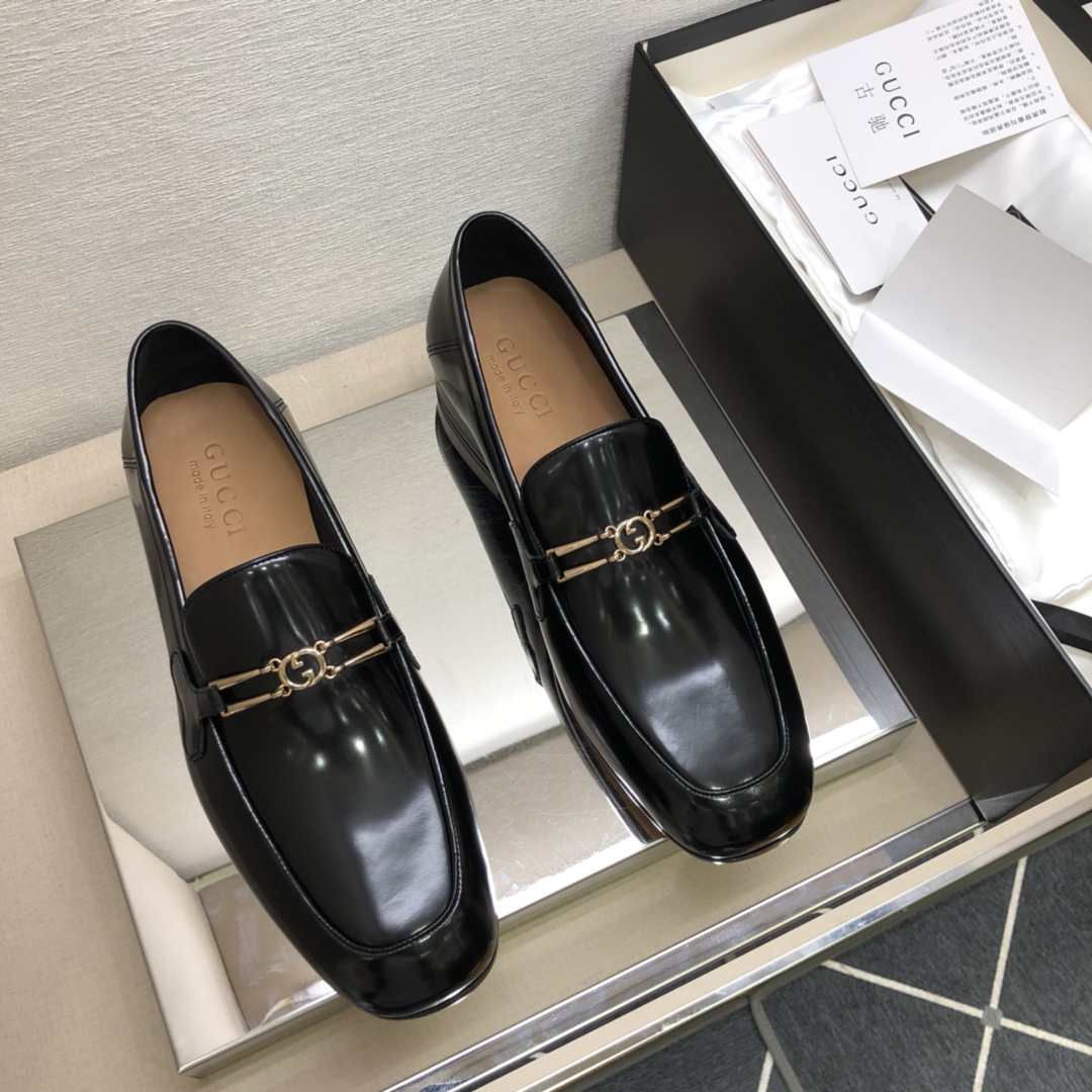 Gucci Skórzane Buty Oxford Skóra cielęca krowia Prawdziwa skóra Fashion