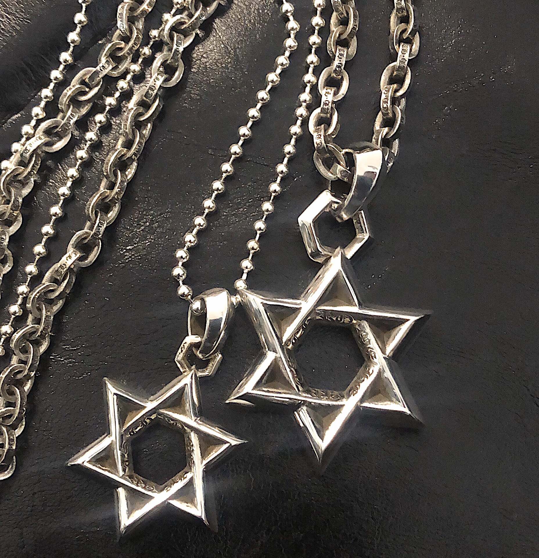 Chrome Hearts 𝗖𝗵𝗿𝗼𝗺𝗲 𝗛𝗲𝗮𝗿𝘁𝘀 克罗心 六芒星情侣项链