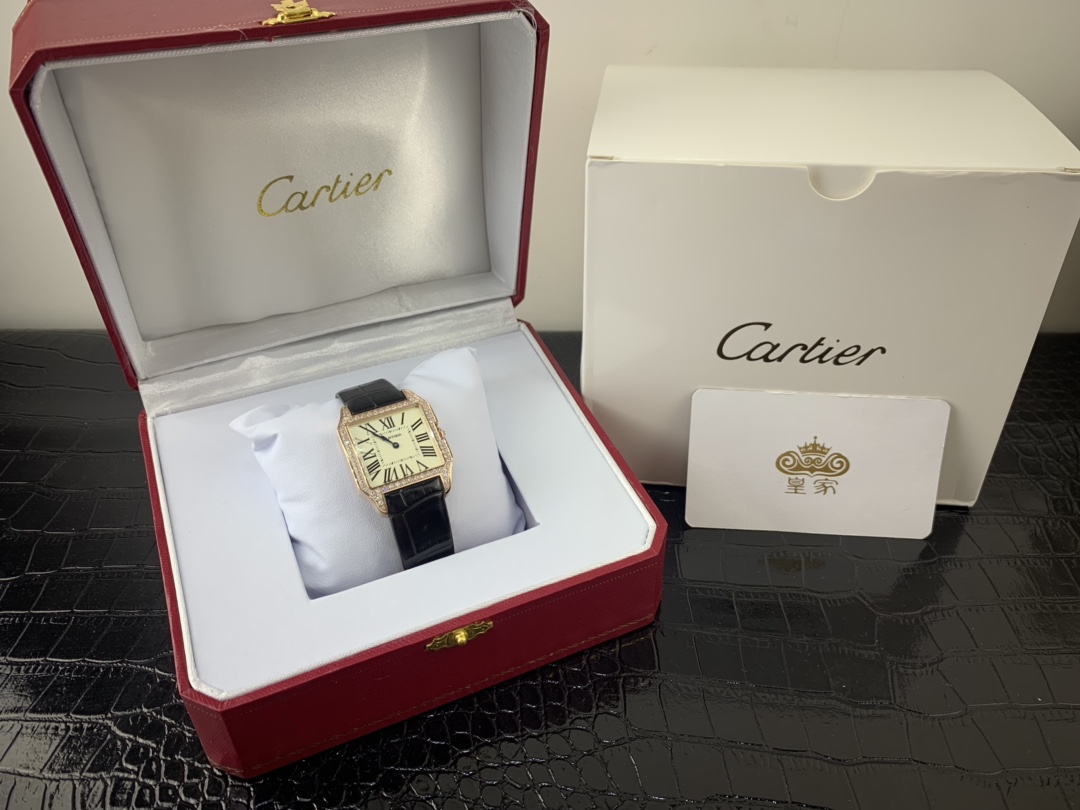 Cartier 皇家 卡地亚山度士系列镶钻女表