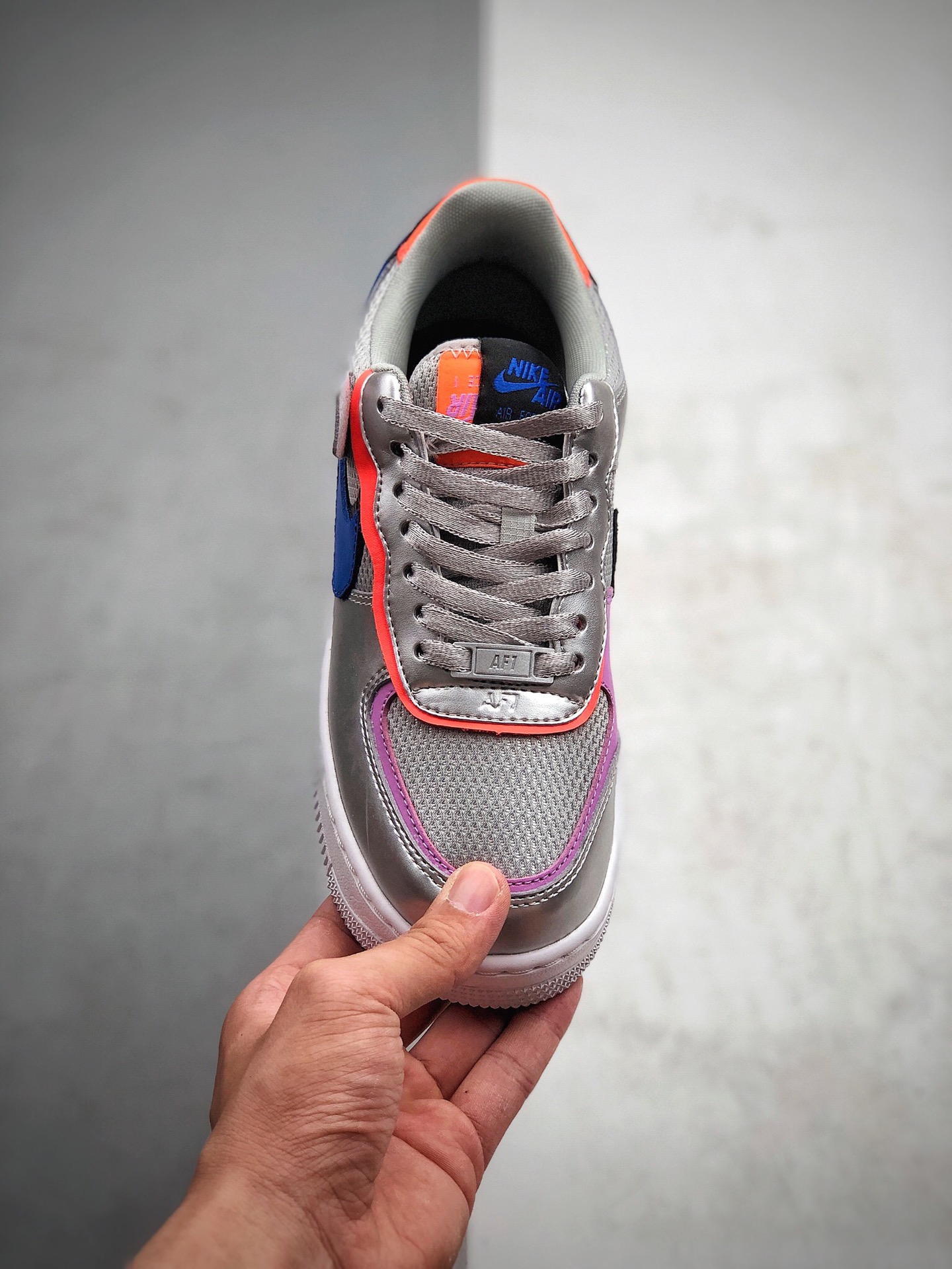 220 真标 空军 马卡龙 解构 银蓝紫色 耐克/Nike WMNS Air Force 1 Shadow全新少女系解构主义设计 CW6030-001