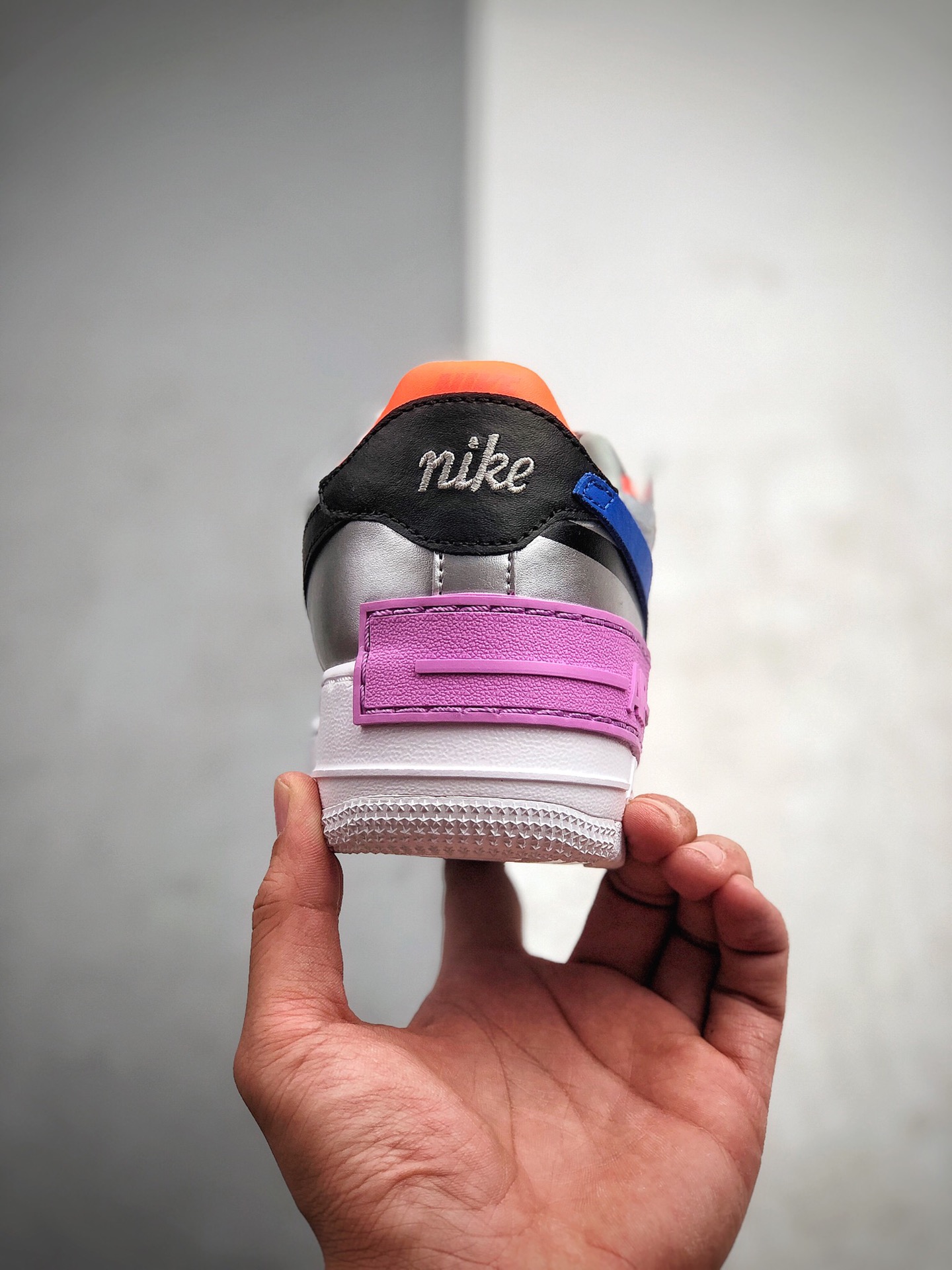 220 真标 空军 马卡龙 解构 银蓝紫色 耐克/Nike WMNS Air Force 1 Shadow全新少女系解构主义设计 CW6030-001