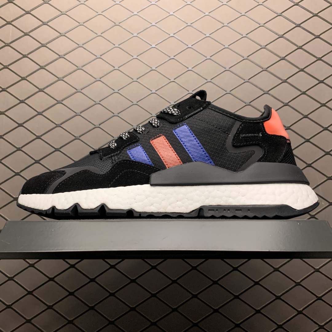 180 Adidas  Nite Jogger Boost夏季网面透气款  夜行者真爆大底复古跑鞋 FV3585